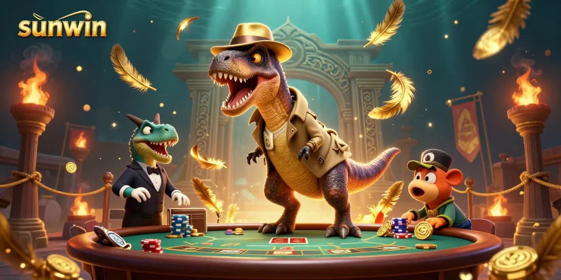 Experience thrilling moments at sunwin casino with velociraptor card counter and stegosaurus pit boss.