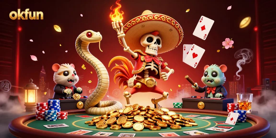 Celebrate your luck with okfun as colorful characters animate the vibrant casino atmosphere.