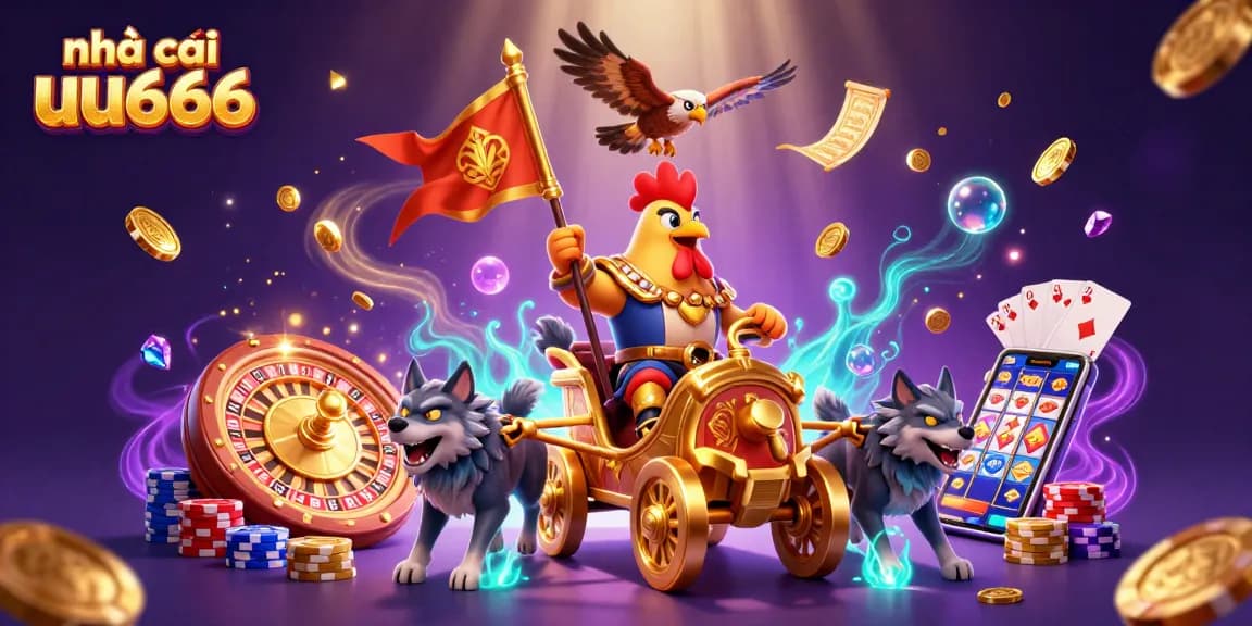 Spin to win at nhà cái uu666 with thrilling games and golden rewards amidst a vibrant casino scene.