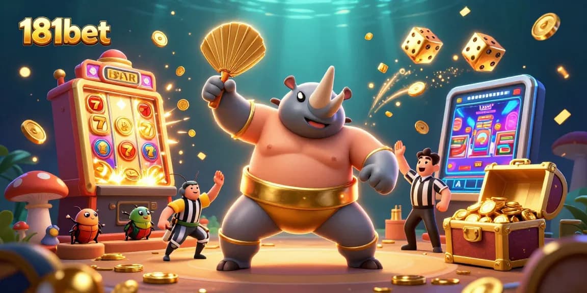 Experience thrilling jackpot wins with 181bet's vibrant casino scene featuring a beetle champion!
