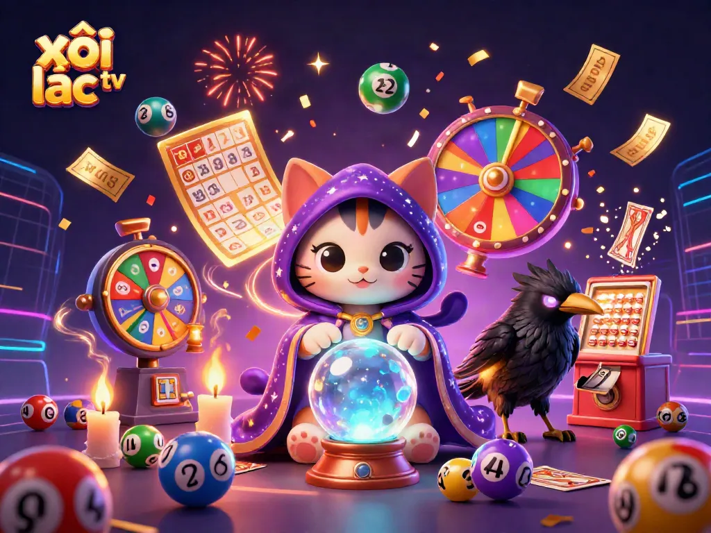 Experience the excitement of xôi lạc tv with vibrant gambling elements and mystical characters.
