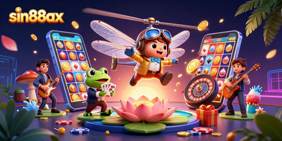 Experience the thrill of sin88ax gaming with a vibrant 3D casino scene featuring unique characters and dynamic gameplay elements.