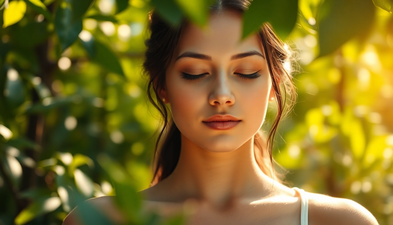 Embracing mental health tips through meditation in a serene outdoor setting.