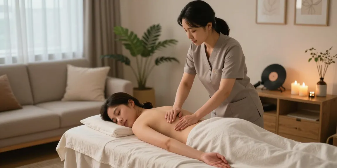 Relaxing 의정부출장안마 home massage session with a professional therapist in a cozy setting.