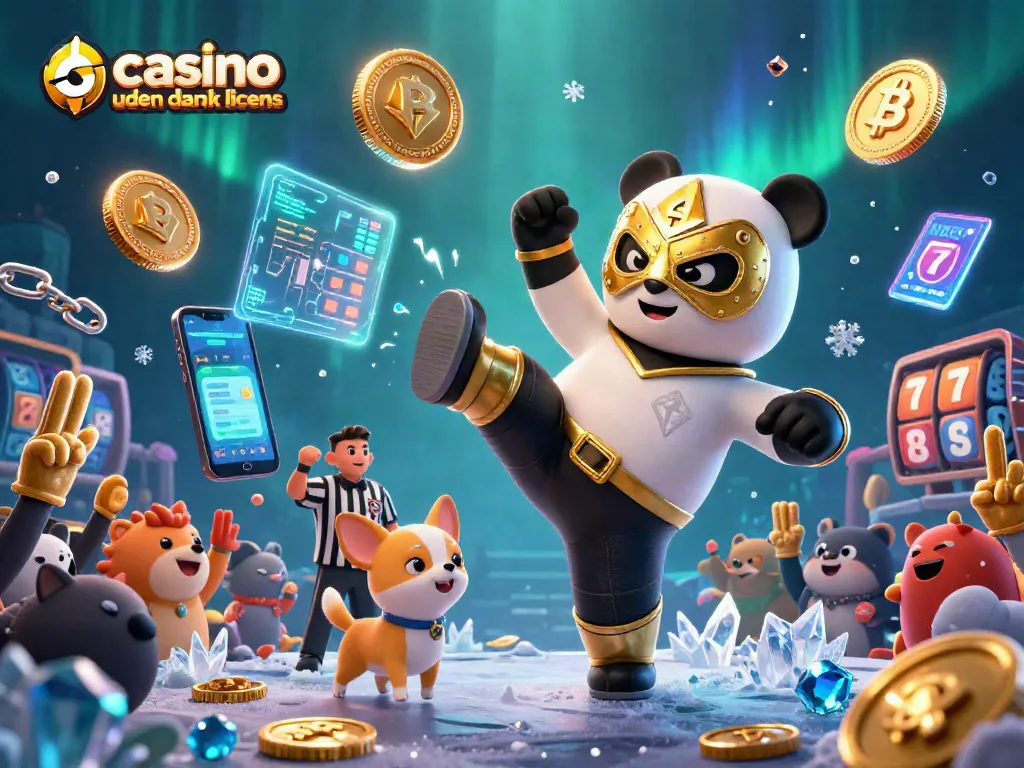 Experience excitement at casino uden dansk licens with a vibrant 3D wrestling scene featuring playful wildlife.