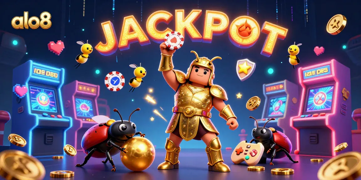 Join the excitement at alo8 as a heroic beetle captures a winning poker chip in a vibrant casino scene.