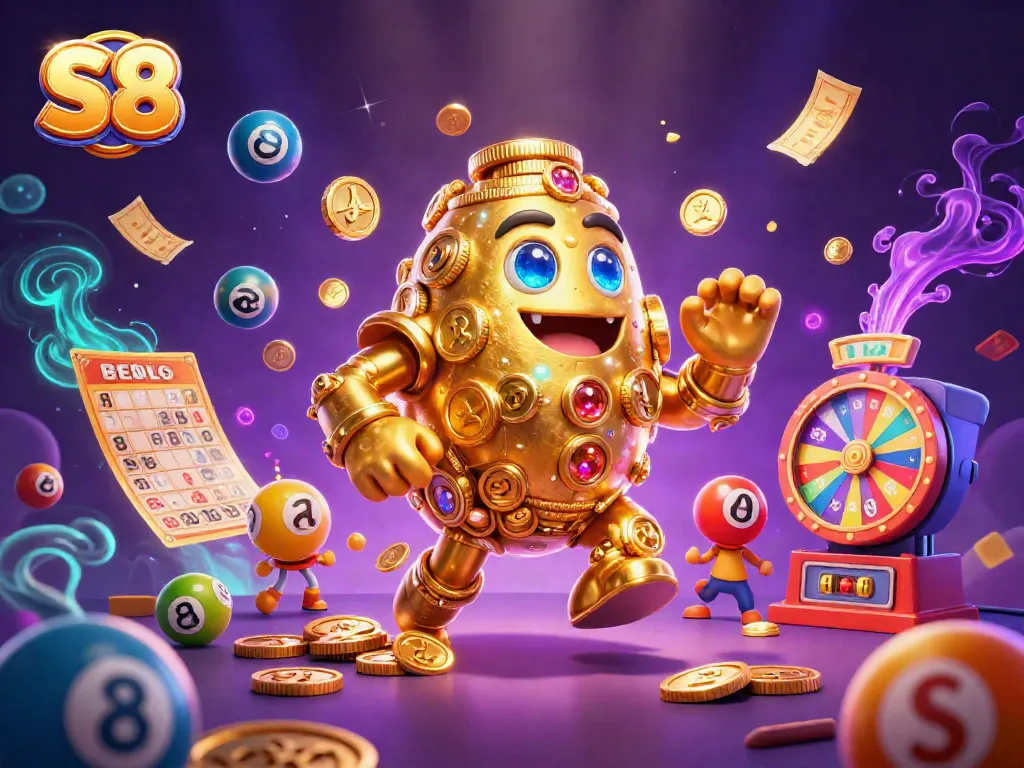 Engage with S8's exciting gameplay featuring golden golems and dynamic lottery elements.