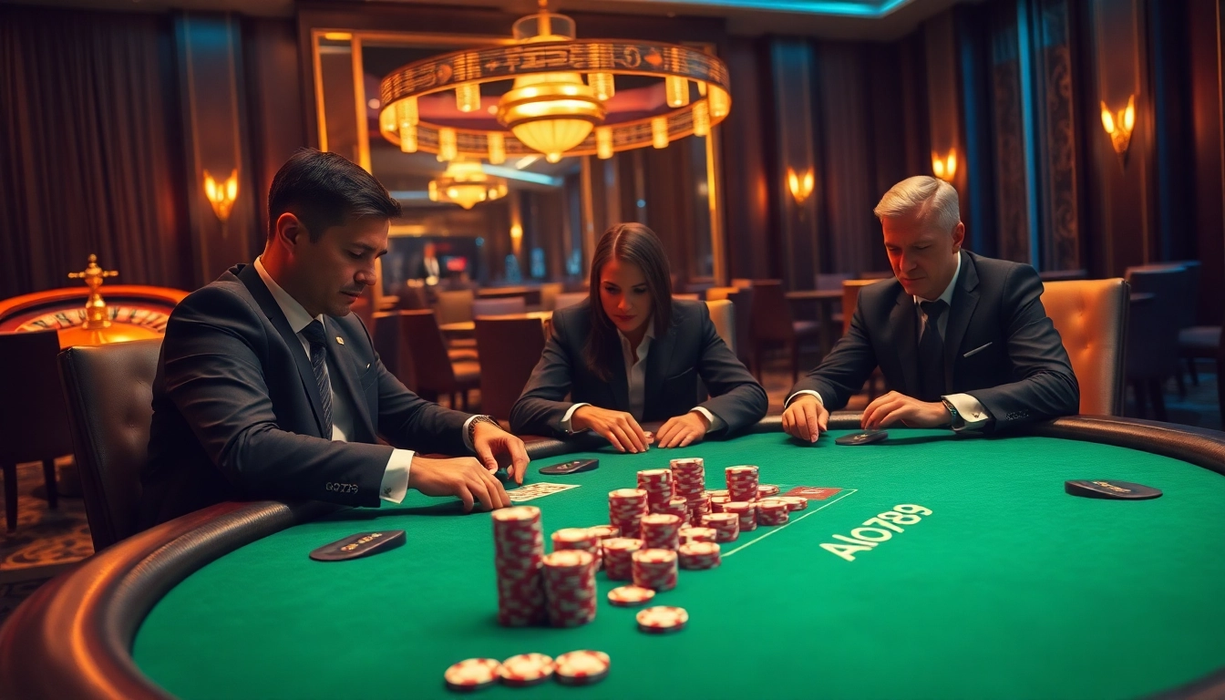 Alo789 poker chips and cards on a luxurious table during an intense game night.