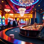 Experience the thrilling gaming world at https://vk88a.com/ with vibrant casino visuals featuring roulette wheels and poker chips.