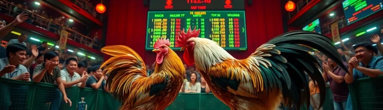 Experience the thrill of đá gà trực tiếp as lively roosters battle in a vibrant arena.