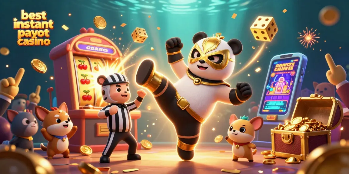 Experience the excitement at the best instant payout casino with a dynamic illustration showcasing a winning atmosphere.