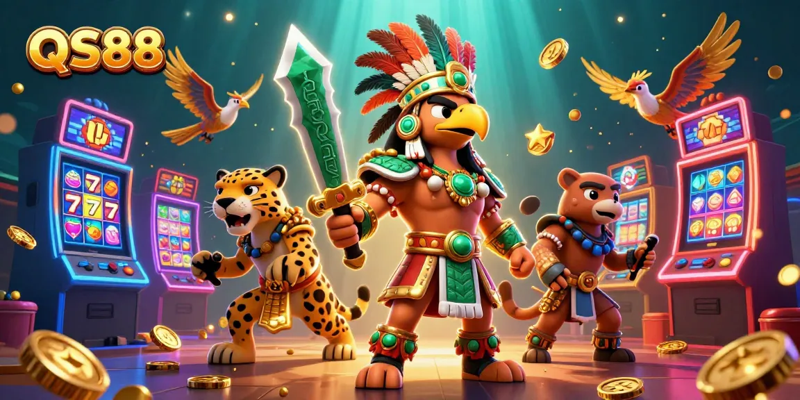 Engage in thrilling casino action with the QS88 slot adventure featuring dynamic characters and vibrant game elements.