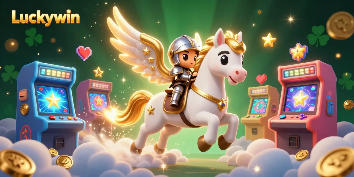 Luckywin offers thrilling gameplay with colorful casino elements and dynamic action featuring a celestial horse.