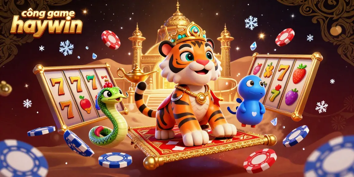 Engage with the vibrant cổng game haywin scene featuring a tiger sultan and dynamic slot elements.