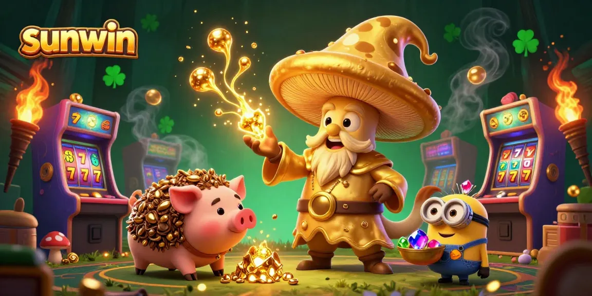 Experience thrilling gameplay with Sunwin's 3D wizard casting spells of fortune amidst vibrant gaming elements.